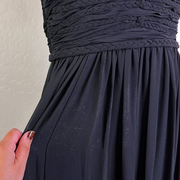 Dress The Population Aura Chiffon Halter Maxi Dress Evening Date Black M NWT - Picture 12 of 13